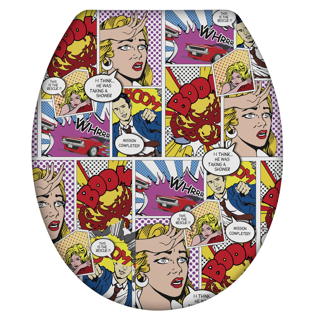 Capac toaleta Pop-Art - Duroplast, cu inchidere lenta, WENKO
