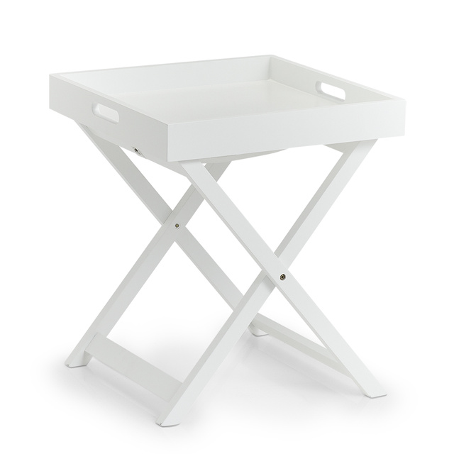 Masuta laterala cu tava, MDF, 40 x 40 x 46,5 cm