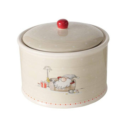 Borcan ceramic cu capac FIETE, Ø18 cm