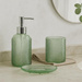 Set de baie NODE, dozator, pahar pentru periuțe de dinți și suport pentru săpun, 3 elemente, verde