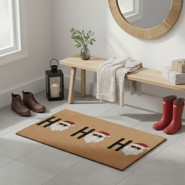 Covoare din fibră de nucă de cocos 59x39 cm, Moș Crăciun, model 3