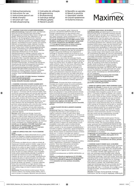 Preparat pentru curățarea aurului și argintului DIAMOND CLEAN, Maximex