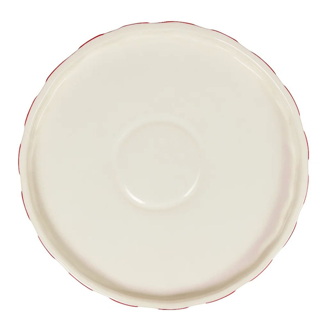 Platou ceramic pentru sărbători, roșu-alb, Ø 27 cm