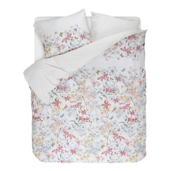 Set elegant de lenjerie de pat din bumbac satinat cu flori, 200 x 220 cm, Esprit,