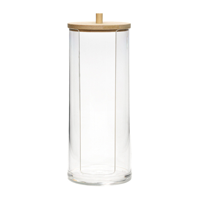 Organizator pentru dischete demachiante cu capac din bambus