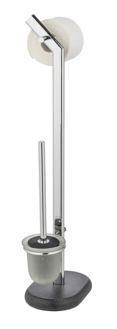 Suport hartie igienica si perie toaleta, PURO - 2 in 1, WENKO