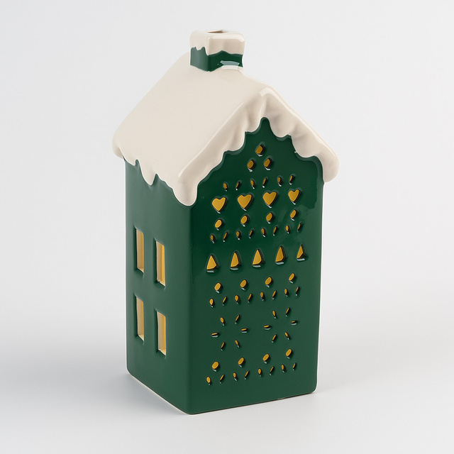 Lampă LED în formă de casă, 15 cm, verde