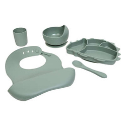 Set de masă pentru copii Dino din silicon, verde