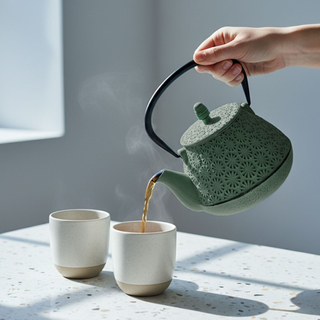 Ceainic din fontă cu infuzor TAKI, 1000 ml, turcoaz