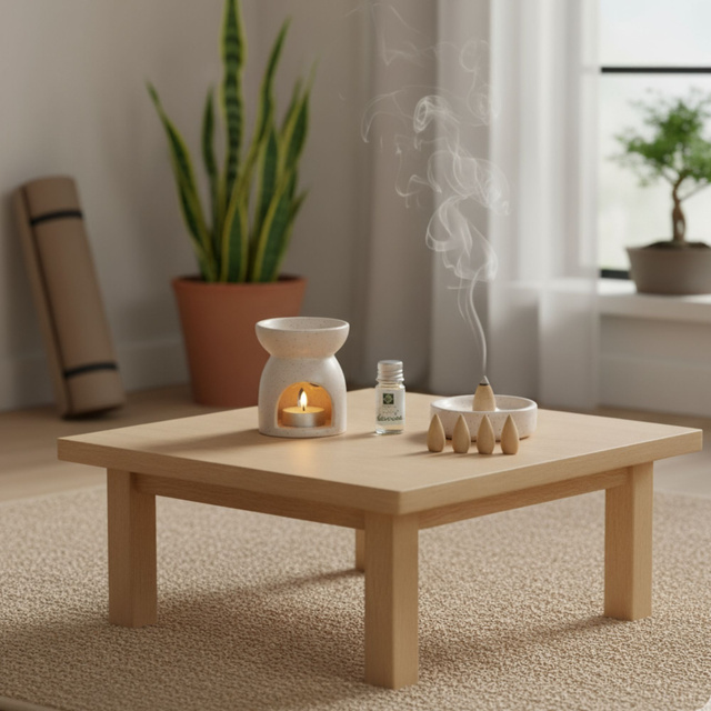 Lămpă aromatică + bețișoare parfumate HAPO, 9 piese