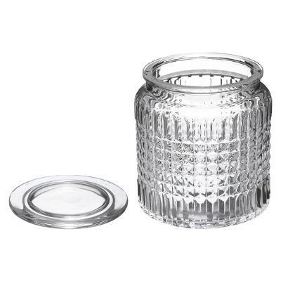 Borcan decorativ pentru dischete de bumbac cu capac, Ø 10,8 cm, sticla