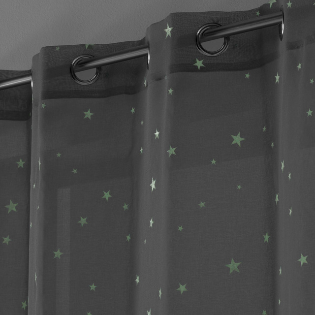 Perdea cu model pe ochiuri, stele FLUO NIGHT strălucind în întuneric