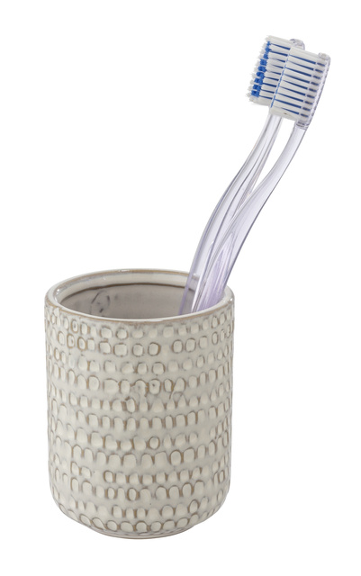 Pahar din ceramica pentru periute de dinti, Crema Pergole, WENKO