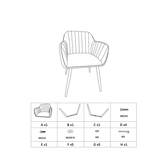 Scaun din catifea VISOCA