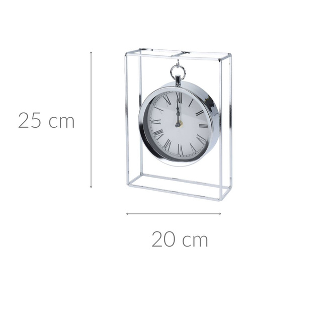 Ceas de masa pe suport metalic, 25 cm