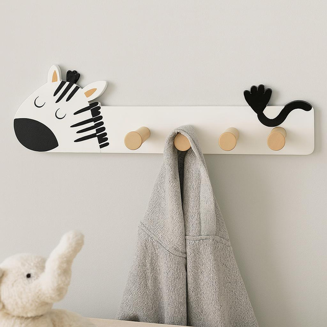 Umeraș pentru camera copiilor MINI ZOO, 35,5 x 6,5 x 10 cm, zebră