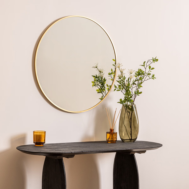 Oglindă metalică Alice diametru 70 cm ASR -auriu