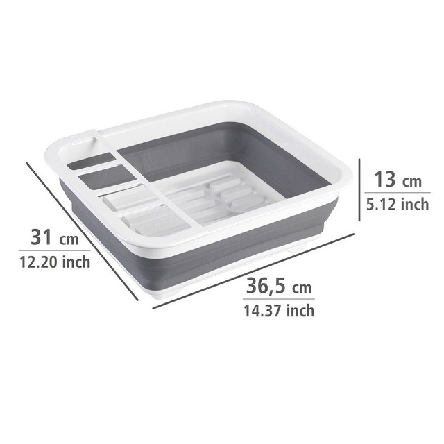 Uscător de vase pliabil, suport pentru vase, pliabil, WENKO, gri