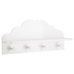 Raft cu 4 umerașe CLOUD, 48 x 22 x 12 cm, alb