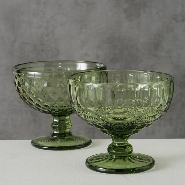 Pahar pentru inghetata din sticla, verde, 250 ml