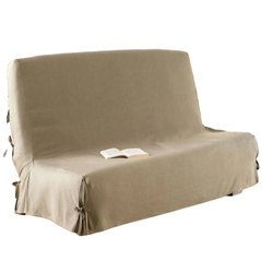 O husă de canapea bej din bumbac, o cuvertură practică