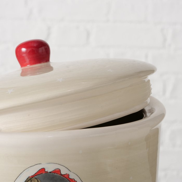 Borcan ceramic cu capac FIETE, Ø18 cm