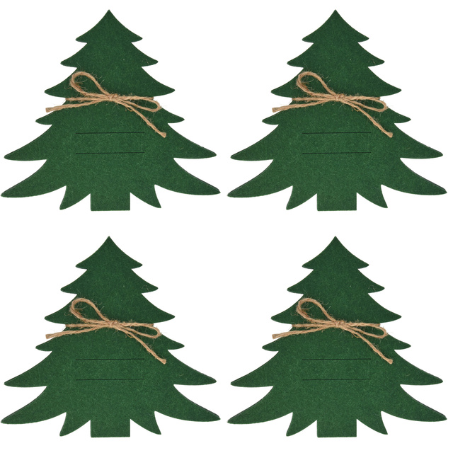 Suporturi pentru tacamuri Brazi de Craciun, 4 bucati