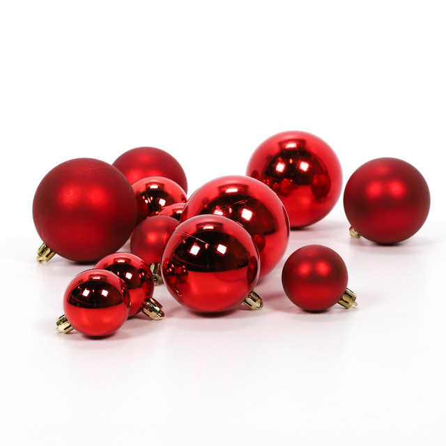 Set de globuri de Crăciun de dimensiuni diferite, 60 de bucăți.