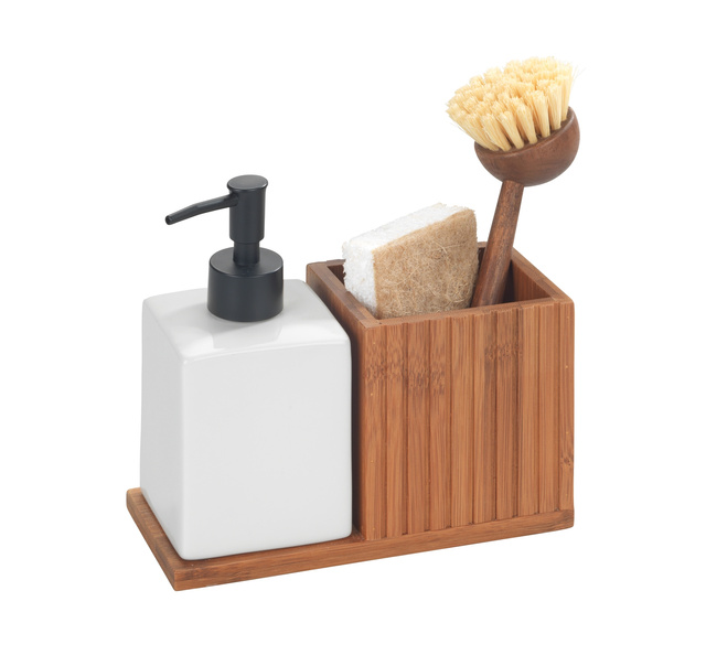 Dozator de lichide cu organizator din bambus MERA