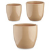 Set ghivece rotunde din ceramica, baza conica, 3 bucati