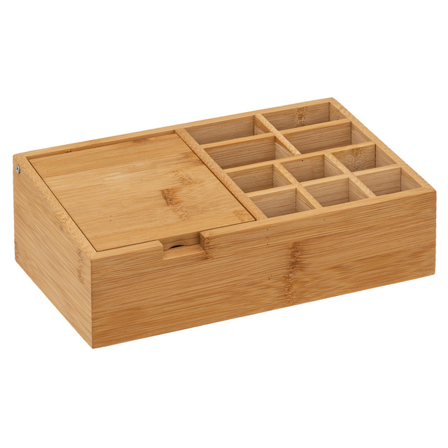 Organizator din bambus cu oglinda, 24 x 14 cm