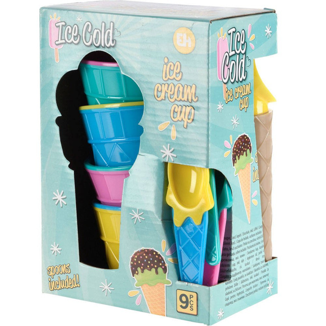 Set de servire pentru inghetata pentru 4 persoane