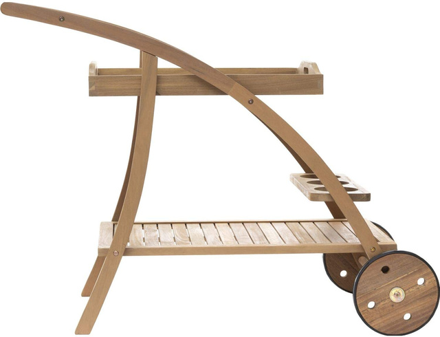 Bar de gradina cu roti TIWI cu tava detasabila, lemn de salcam