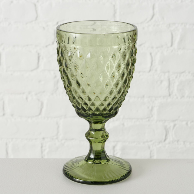 Potir cu decor, verde, AURORA, 300 ml