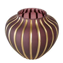 Vază de sticlă
Keana, linii aurii
pe sticlă visiniu