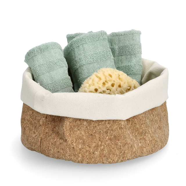 Cos depozitare pluta si bumbac, Ø 25 x 20 cm