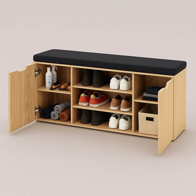 Dulap pentru pantofi cu loc de șezut PORTA, 103 x 30 x 46 cm