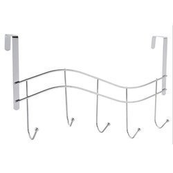 Cuier pentru usa cu 5 carlige WAVE, otel cromat