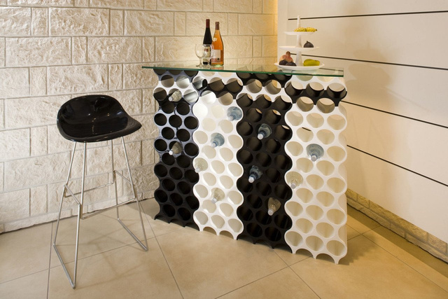 Suport pentru sticle SET-UP, KOZIOL, negru