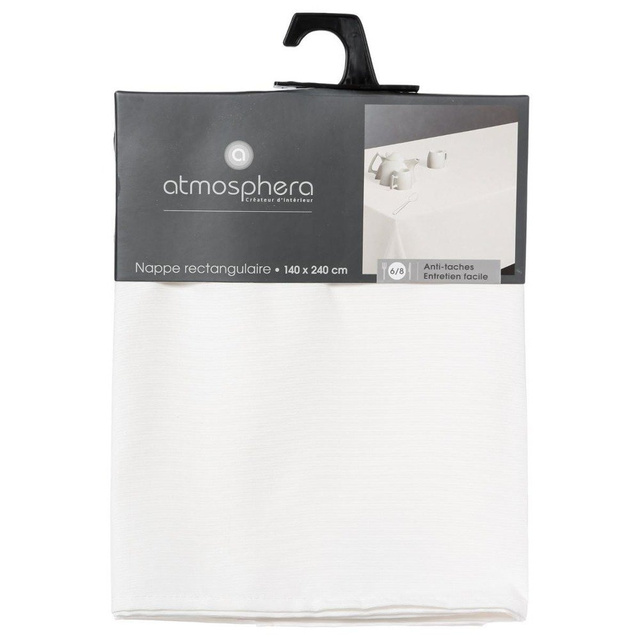 Fata de masa, Atmosphera, 140 x 240 cm, Poliester, Alb