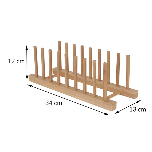 Suport pentru farfurii, Maro, 34x13x12 cm, EH