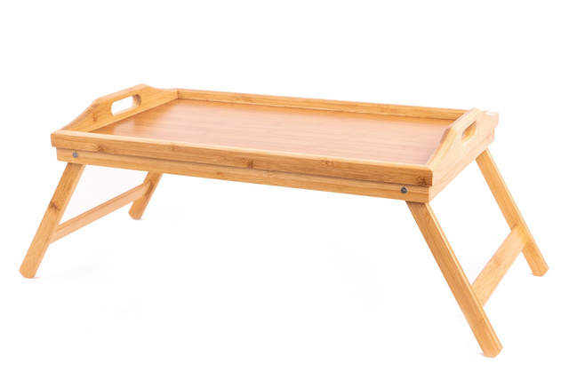 Mese de mic dejun, tavă din bambus cu picioare, 50x30 cm