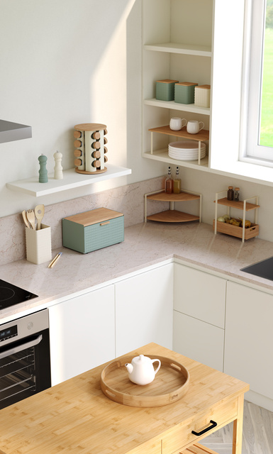 Raft pentru blat de bucătărie ORDERA, 2 niveluri, 50 x 30 x 17,5 cm