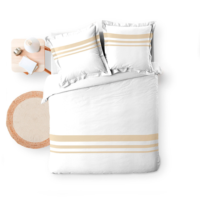 Set lenjerie de pat cu dungi decorative MARGAUX , 240 x 220 cm