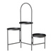 Suport pentru flori, trei niveluri, negru, 68 cm