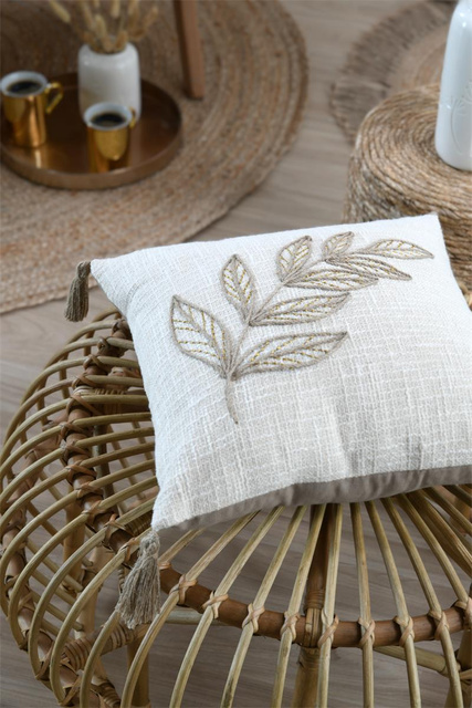 Pernă decorativă HEMERA cu franjuri, 40 x 40 cm