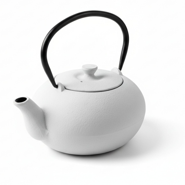 Ceainic din fontă cu infuzor NOMI, 800 ml, alb