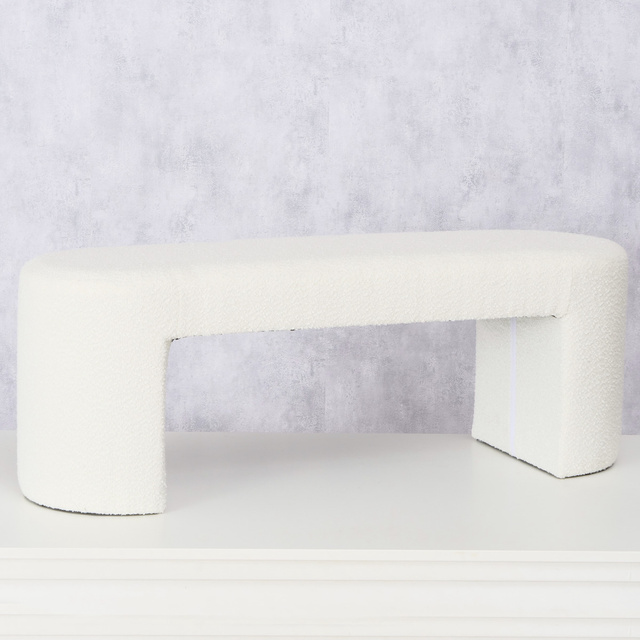 Bancă SOLIN cu tapițerie de pluș, înălțime 42 cm