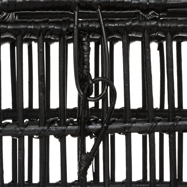 Set 3 cosuri decorative din ratan, negru