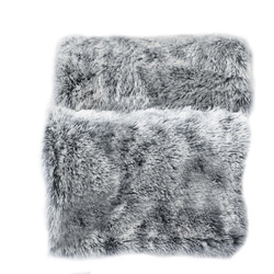 Pătură moale din blană artificială, gri, 125 x 150 cm